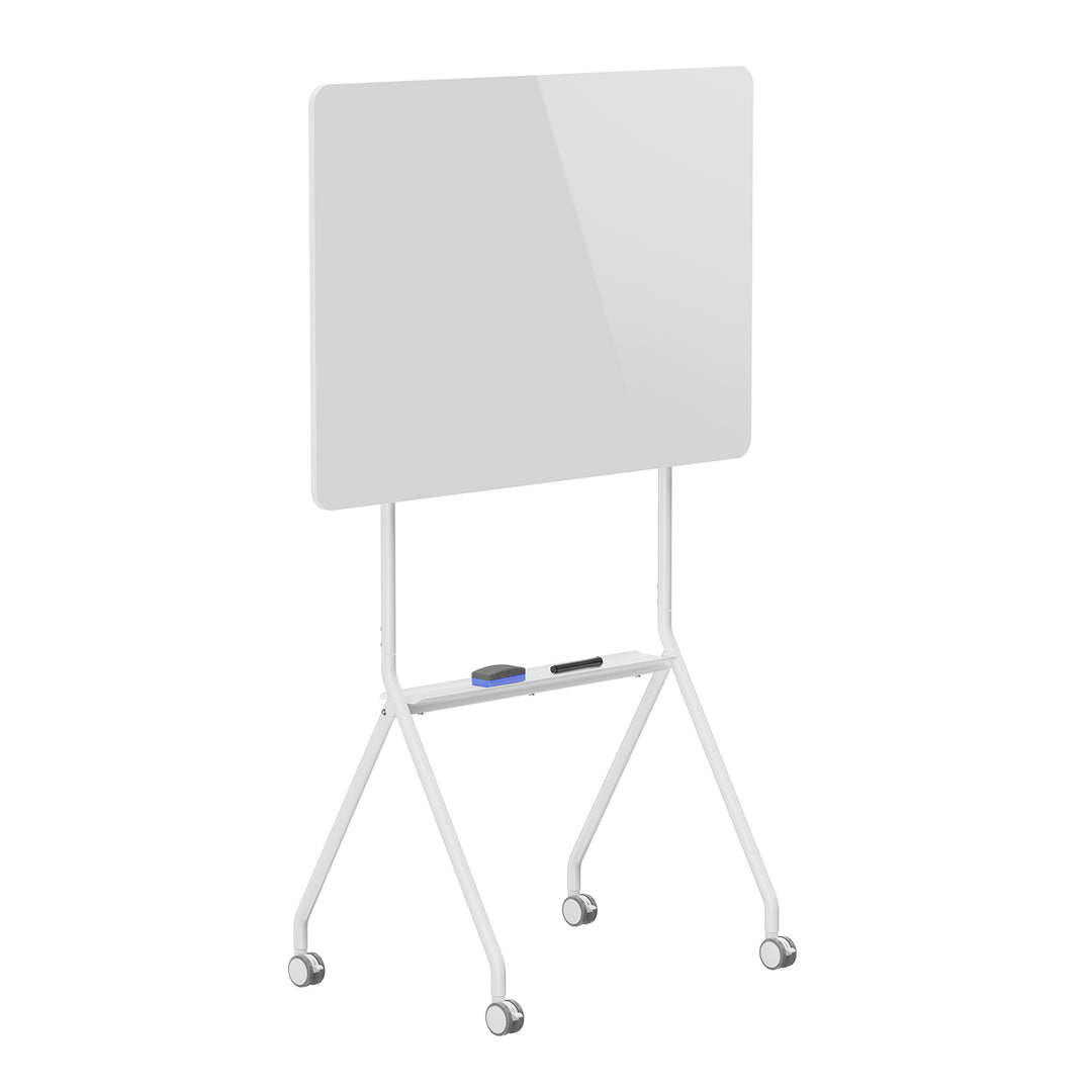 Mobilná tabuľa Ergo Office na suché mazanie, horizontálna orientácia, biela, jednostranná, s policou, rozmery tabule 1190x790 mm, ER-306