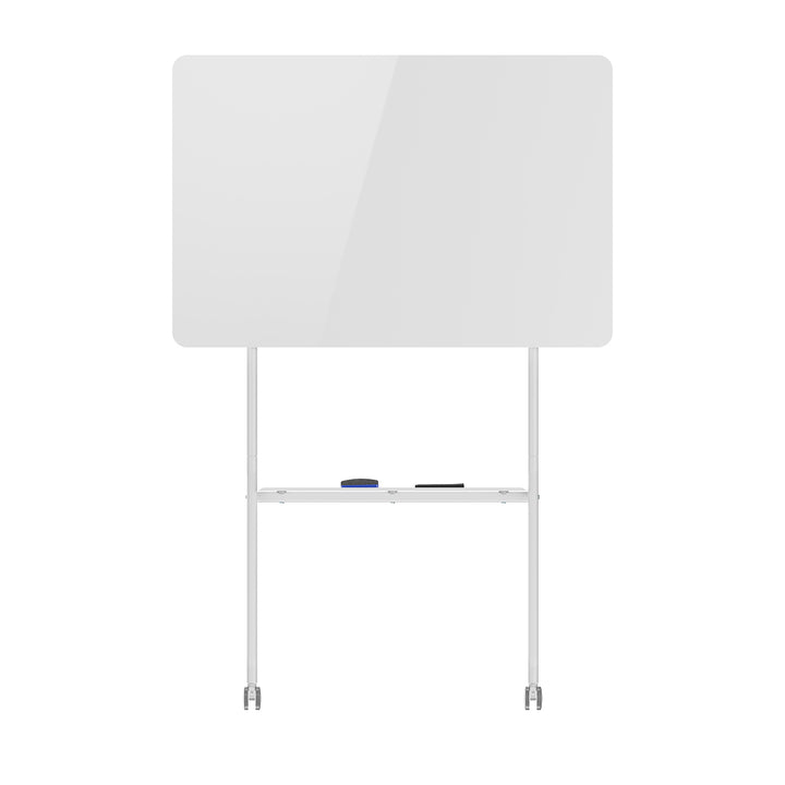 Mobilná tabuľa Ergo Office na suché mazanie, horizontálna orientácia, biela, jednostranná, s policou, rozmery tabule 1190x790 mm, ER-306