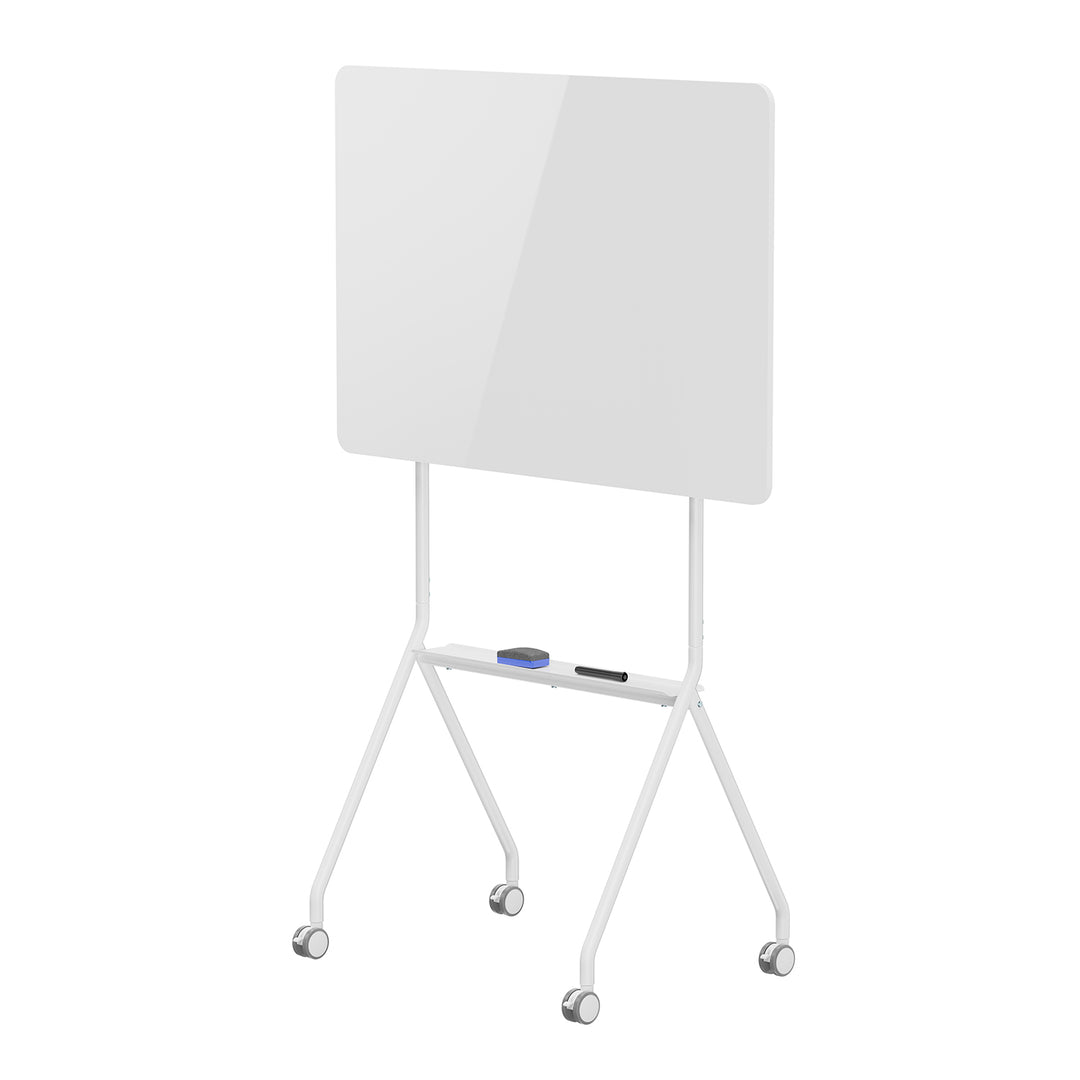 Mobilná tabuľa Ergo Office na suché mazanie, horizontálna orientácia, biela, jednostranná, s policou, rozmery tabule 1190x790 mm, ER-306