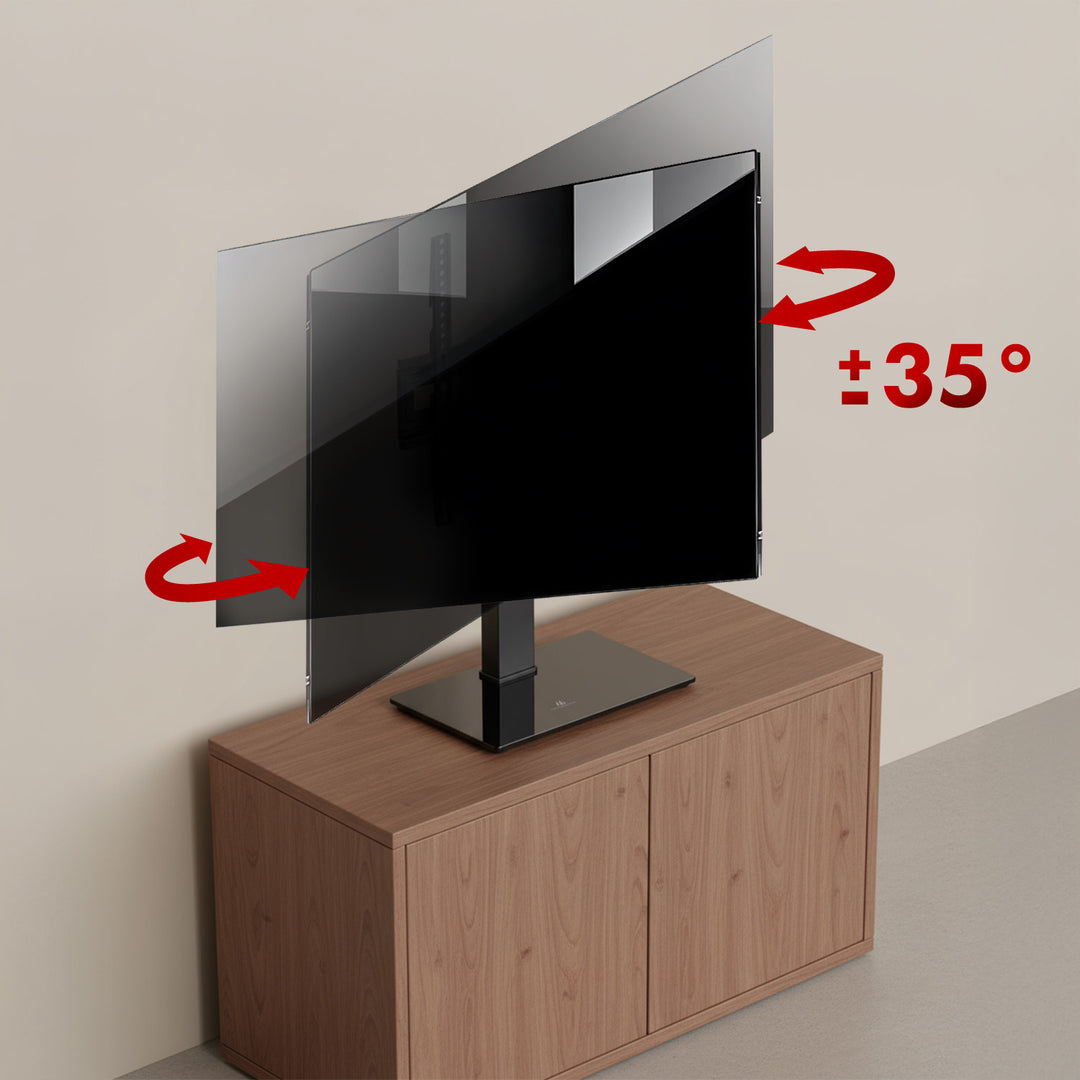 Univerzálny TV stojan Maclean, pre RTV skrinku, stojan, max. 40 kg, max. VESA 400x400, nastavenie výšky a uhla, pre TV 32-65", MC-1240
