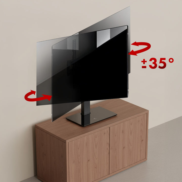Univerzálny TV stojan Maclean, pre RTV skrinku, stojan, max. 40 kg, max. VESA 400x400, nastavenie výšky a uhla, pre TV 32-65", MC-1240