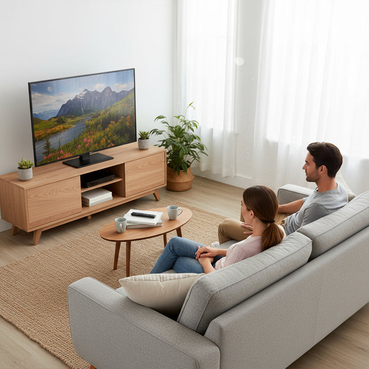 Univerzálny TV stojan Maclean, pre RTV skrinku, stojan, max. 40 kg, max. VESA 400x400, nastavenie výšky a uhla, pre TV 32-65", MC-1240