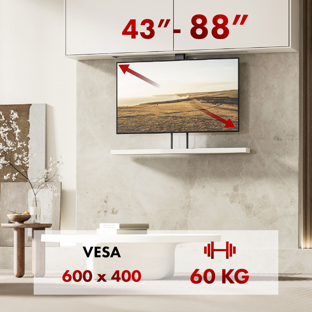 Elektrický stropný a podlahový úchyt, výsuvný Maclean, 43''-88'', VESA 600x400, max. 60 kg, 100-240 V AC, 50/60 Hz