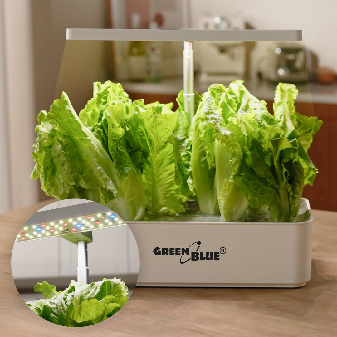 Inteligentný systém pestovania izbových rastlín GreenBlue, SMART hrniec, objem 4 l, pre 12 rastlín, LED diódy s plným spektrom, GB133