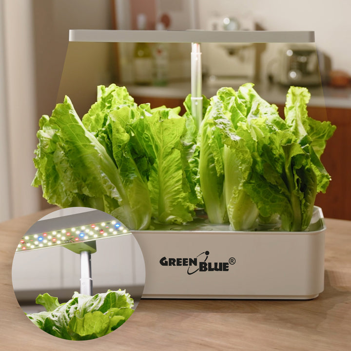 Inteligentný systém pestovania izbových rastlín GreenBlue, SMART hrniec, objem 4 l, pre 12 rastlín, LED diódy s plným spektrom, GB133