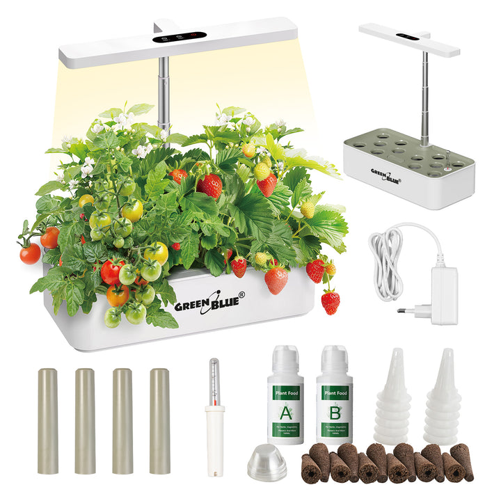 Inteligentný systém pestovania izbových rastlín GreenBlue, SMART hrniec, objem 4 l, pre 12 rastlín, LED diódy s plným spektrom, GB133