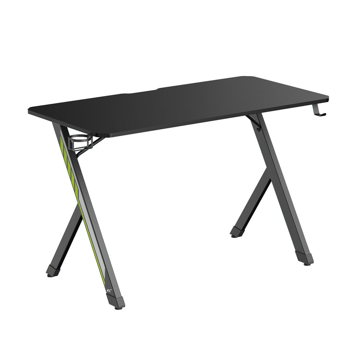 Herný stôl NanoRS, čierny, s držiakom na slúchadlá a poháre, max. 75 kg, rozmery 1200x600x750 mm, RS101