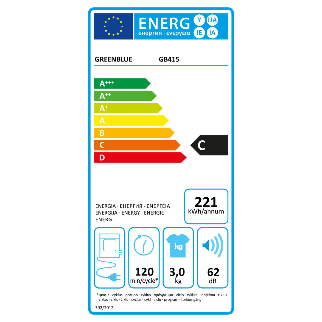 Elektrická sušička bielizne GreenBlue, náplň 3 kg, GB415 GR