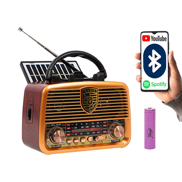 AM/FM BT BLOW RA10 solárne prenosné rádio s vynikajúcou kvalitou zvuku