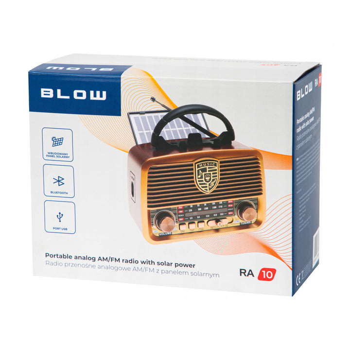 AM/FM BT BLOW RA10 solárne prenosné rádio s vynikajúcou kvalitou zvuku