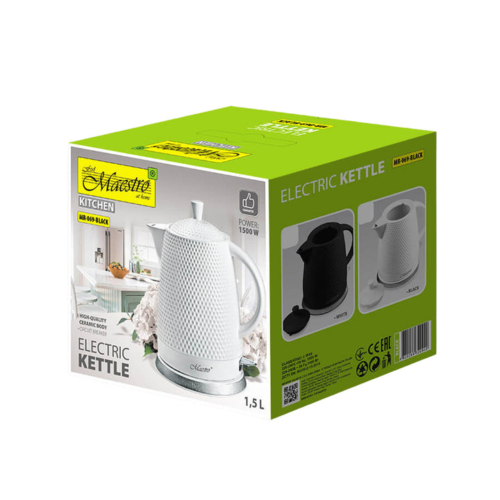 Keramická kanvica Maestro, objem 1,5 l, 1500 W, čierna, MR069