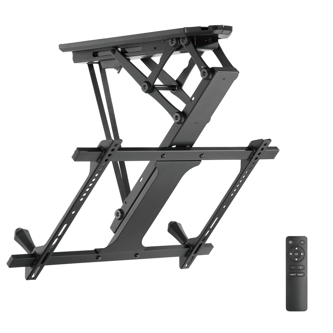 Elektrický stropný držiak na TV Maclean, max. VESA 600x400, pre šikmé steny, diaľkové ovládanie, 32"-70", 35 kg, MC-880 + kábel Maclean HDMI 2.1a, 3 m, 8K HDR, MCTV-442