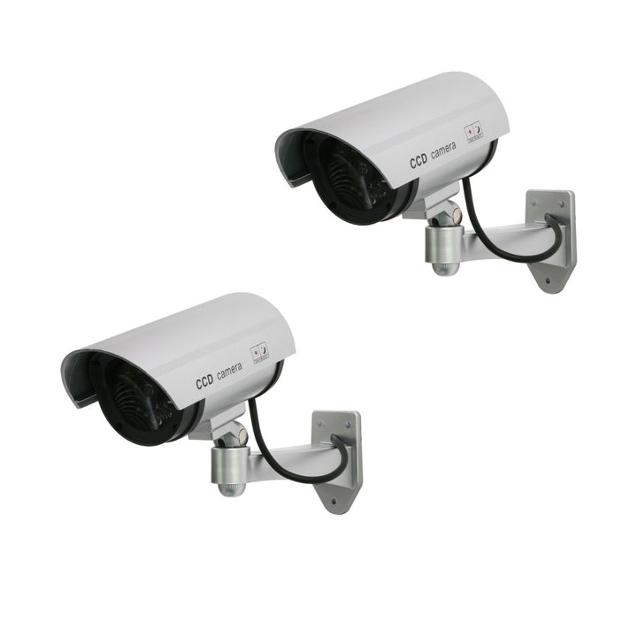 Atrapa kamery s blikajúcou LED IR1100 S IR outdoor, strieborná, 2 kusy