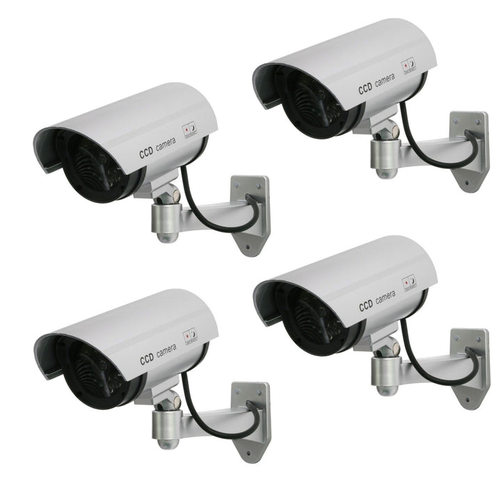 Atrapa kamery s blikajúcou LED IR1100 S IR outdoor, strieborná, 4 kusy