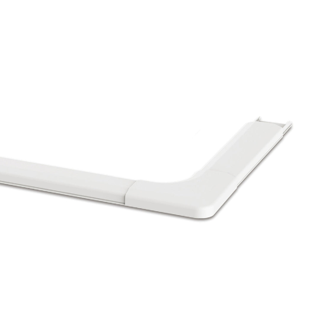 Kryt kábelu Maclean, systémový plast 60x20x750mm, MC-695 W + rohová krycia lišta kábla Maclean MC-697 W 127x127x21,5 mm systémový plast
