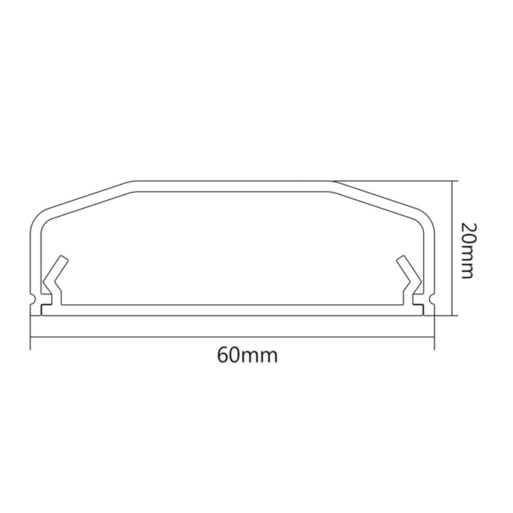 Kryt kábelu Maclean, systémový plast 60x20x750mm, MC-695 W + rohová krycia lišta kábla Maclean MC-697 W 127x127x21,5 mm systémový plast