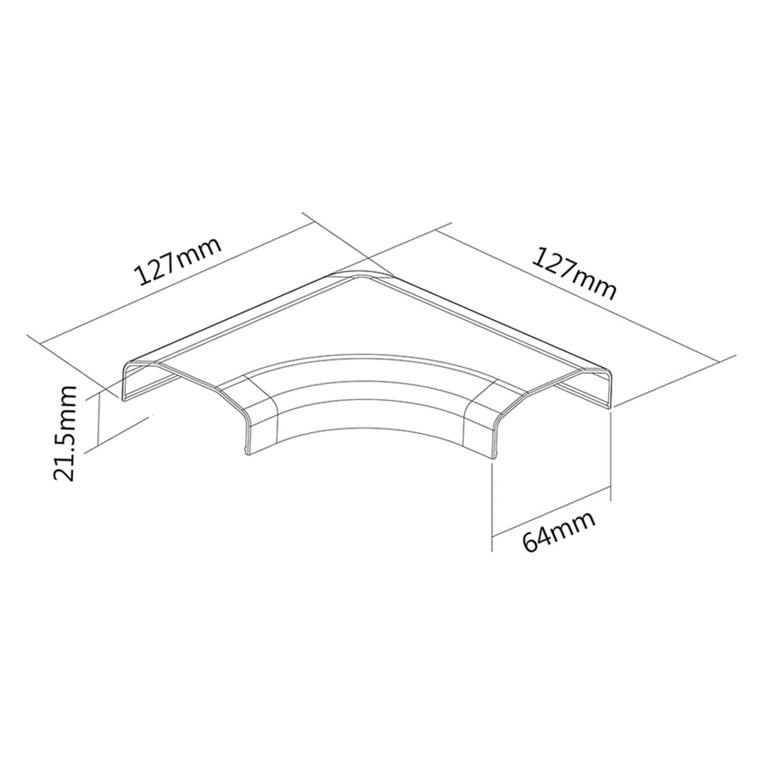 Kryt kábelu Maclean, systémový plast 60x20x750mm, MC-695 W + rohová krycia lišta kábla Maclean MC-697 W 127x127x21,5 mm systémový plast
