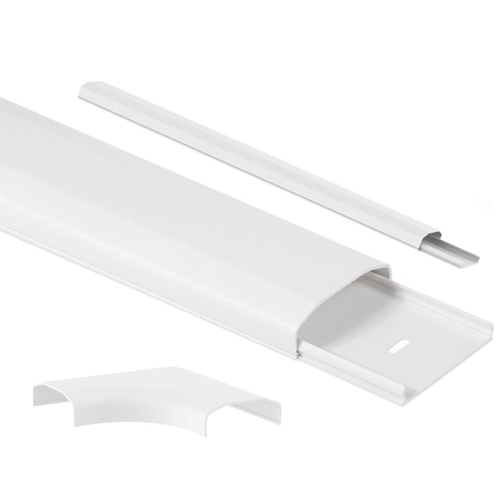 Kryt kábelu Maclean, systémový plast 60x20x750mm, MC-695 W + rohová krycia lišta kábla Maclean MC-697 W 127x127x21,5 mm systémový plast