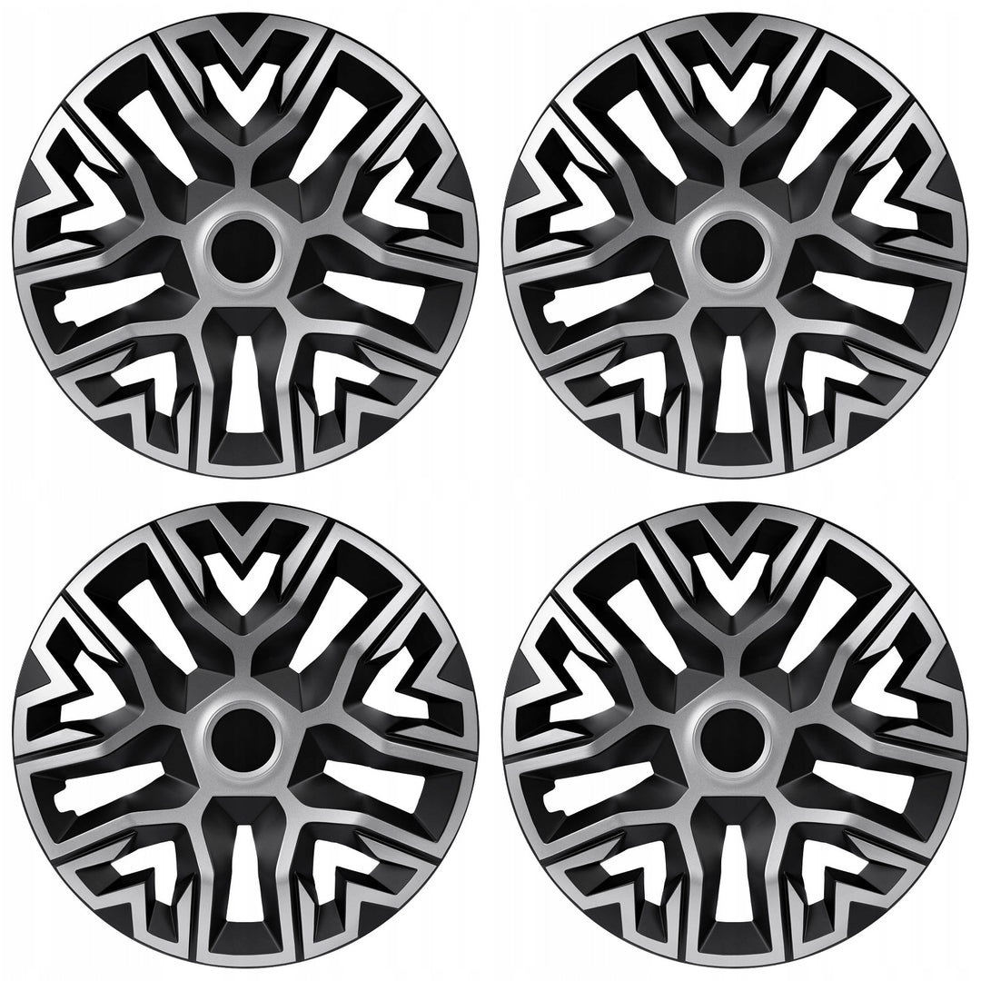 Univerzálne kryty nábojov 16'' NRM The Best Bicolor silver/black 4 kusy