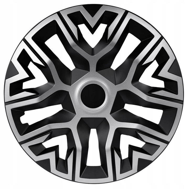 Univerzálne kryty nábojov 16'' NRM The Best Bicolor silver/black 4 kusy