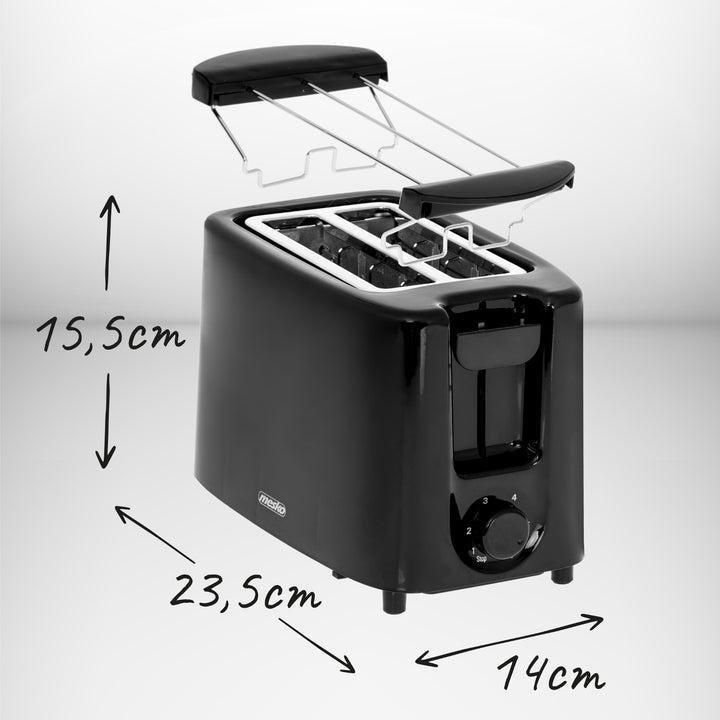 Hriankovač Mesko, 2 plátky, 900 W, čierny, MS 3220