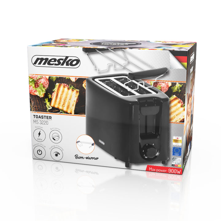 Hriankovač Mesko, 2 plátky, 900 W, čierny, MS 3220