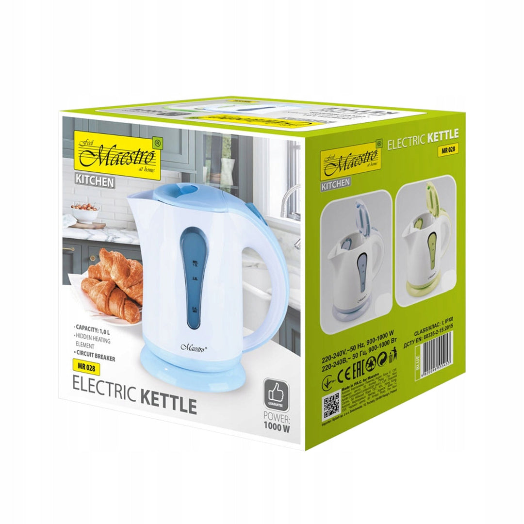 Rýchlovarná kanvica Maestro, 1000 W, 1 l, modrá, MR028