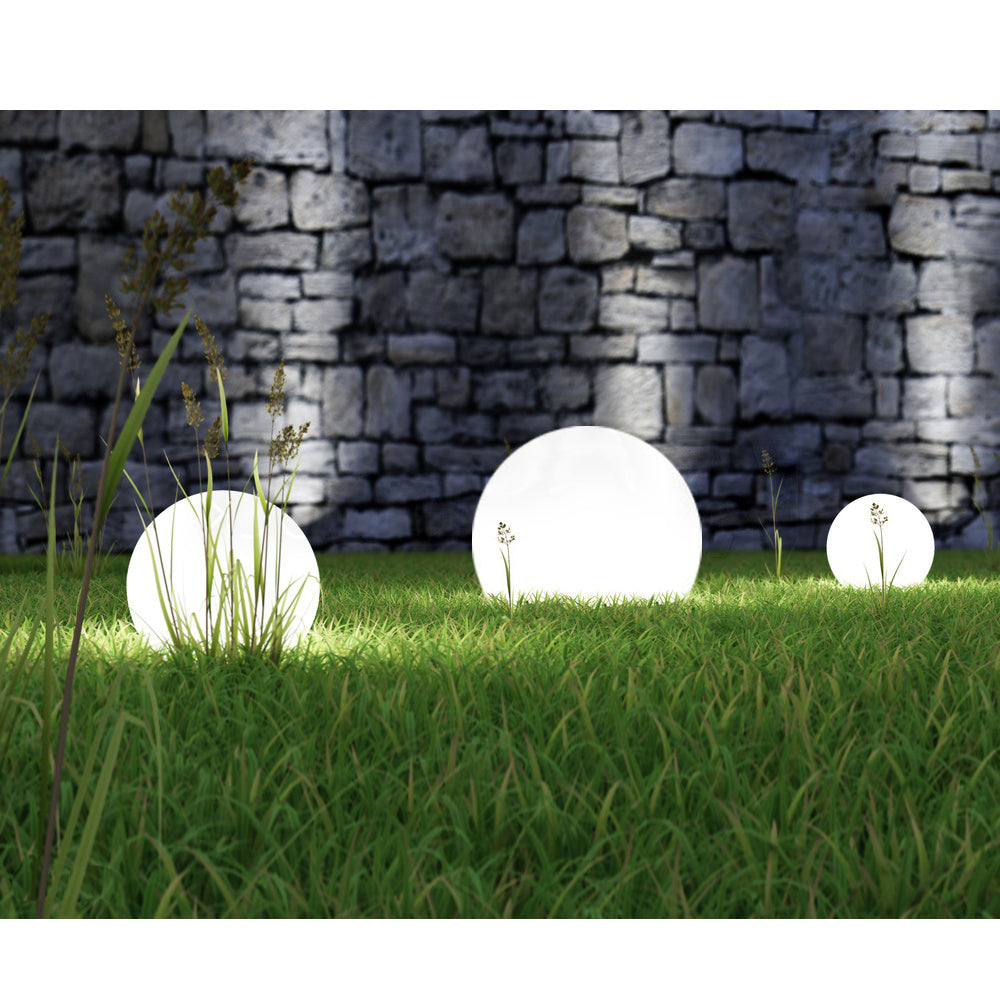 Solárna lampa GreenBlue, voľne stojaca, záhradná, guľa 25x25x58cm, biela LED, GB166, 4 kusy