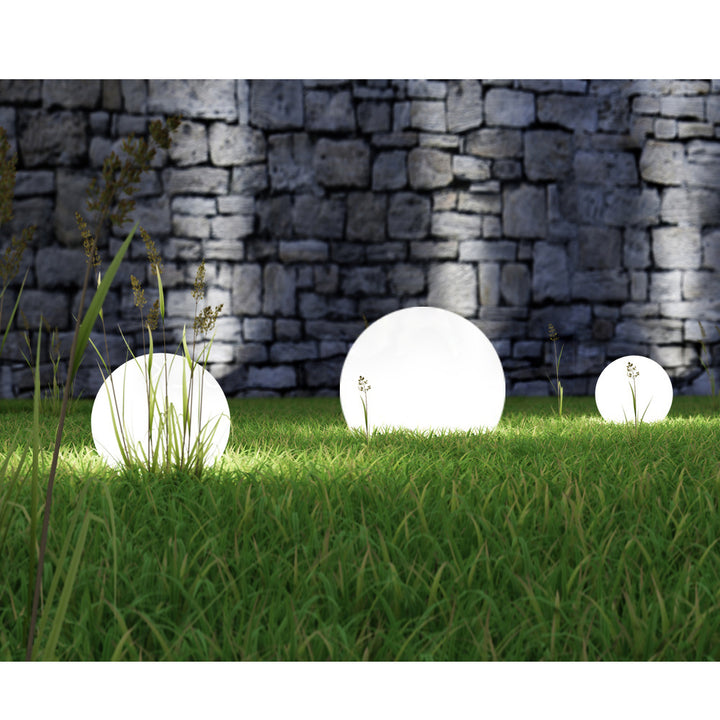 Solárna lampa GreenBlue, voľne stojaca, záhradná, guľa 25x25x58cm, biela LED, GB166, 4 kusy