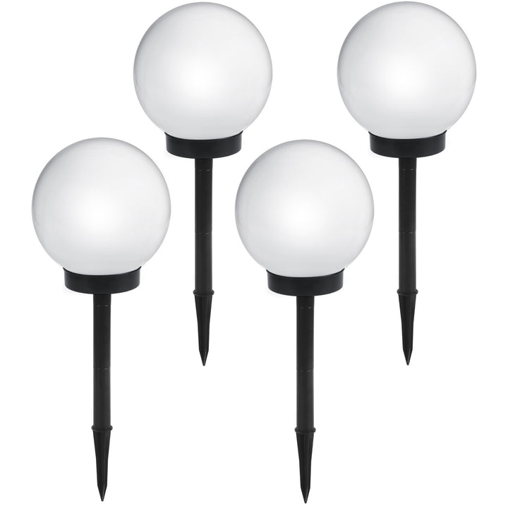 Solárna lampa GreenBlue, voľne stojaca, záhradná, guľa 25x25x58cm, biela LED, GB166, 4 kusy