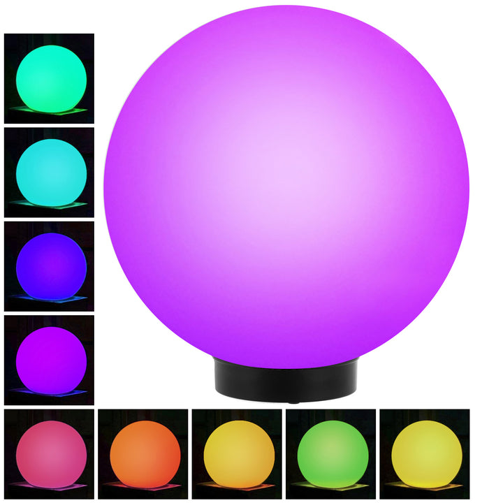 Solárna voľne stojaca záhradná lampa GB167 - guľa 30x30x63cm, farebná LED, 4 kusy