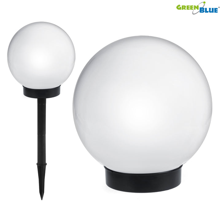 Solárna voľne stojaca záhradná lampa GB167 - guľa 30x30x63cm, farebná LED, 4 kusy