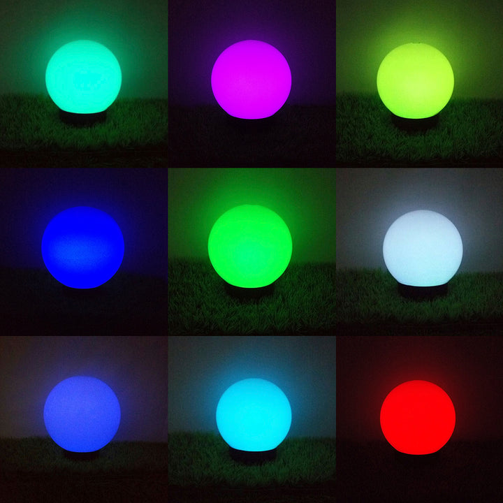 Solárna voľne stojaca záhradná lampa GB167 - guľa 30x30x63cm, farebná LED, 4 kusy