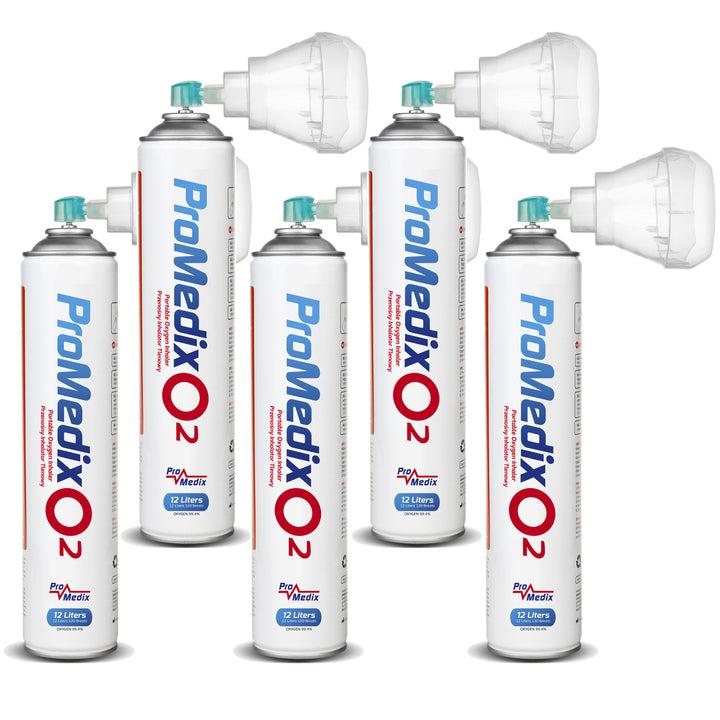Prenosný 99,4% inhalátor kyslíka v plechovke Promedix 12L, PR-994, 5 kusov