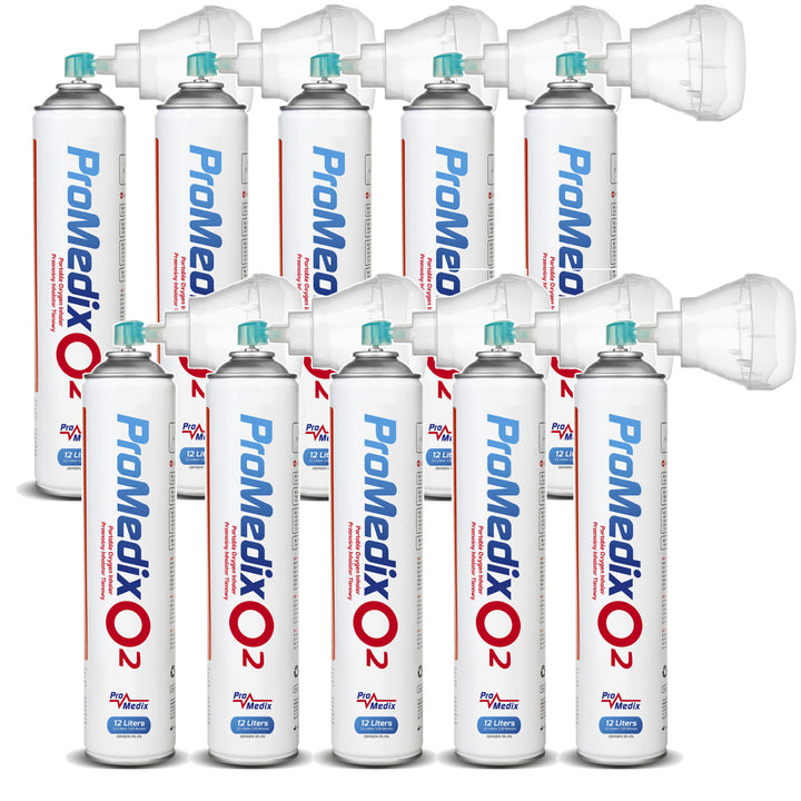 Prenosný 99,4% inhalátor kyslíka v plechovke Promedix 12L, PR-994, 10 kusov