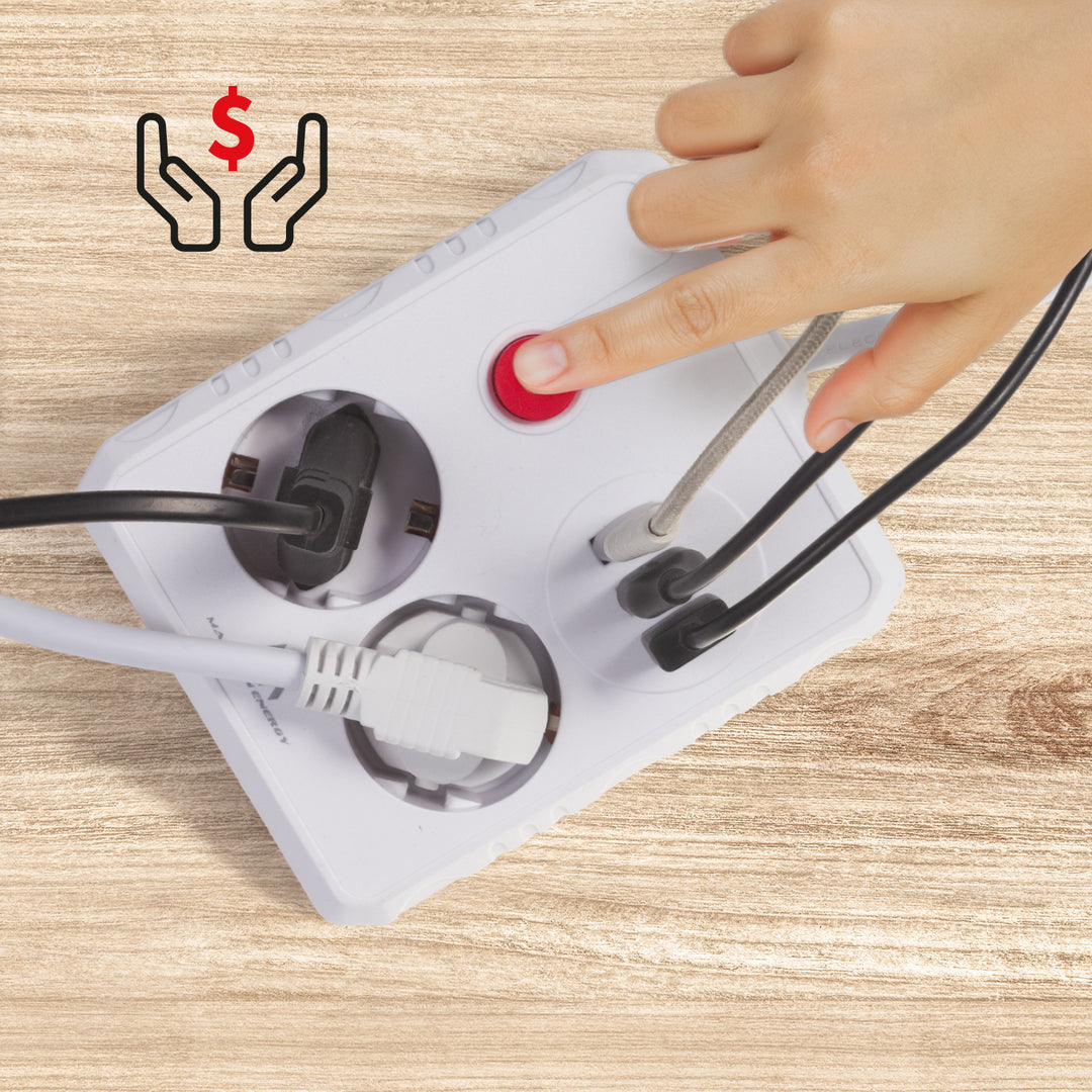 Napájacia lišta Maclean, predlžovací kábel 2 zásuvky + 3xUSB, 110-240V AC 50/60Hz, 2,1A max. 2500W, 3 m, biela, MCE388 W