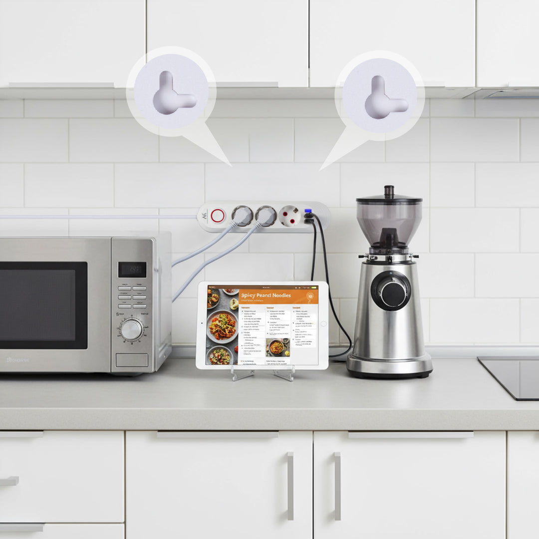 Napájacia lišta Maclean, 3-zásuvkový predlžovací kábel + 3xUSB, 110-240 V AC 50/60 Hz, 2,1 A max. 2500 W, 1,5 m, biela, MCE394 W