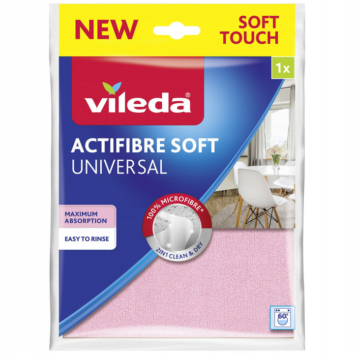 Viacúčelová utierka z mikrovlákna Vileda Actifibre Soft