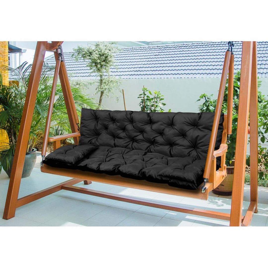 Záhradný set čierny 120x60x50cm + 2 vankúše 42 x 42 cm