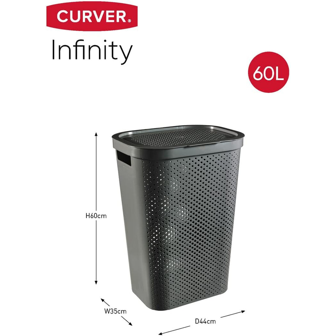 Kôš na bielizeň Curver Infinity Recycled 60L tmavo šedý
