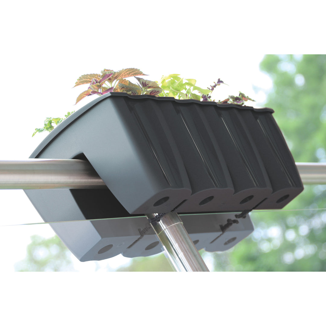 Hrniec na balkónové zábradlie Prosperplast, 58 cm, antracit, DCRO600