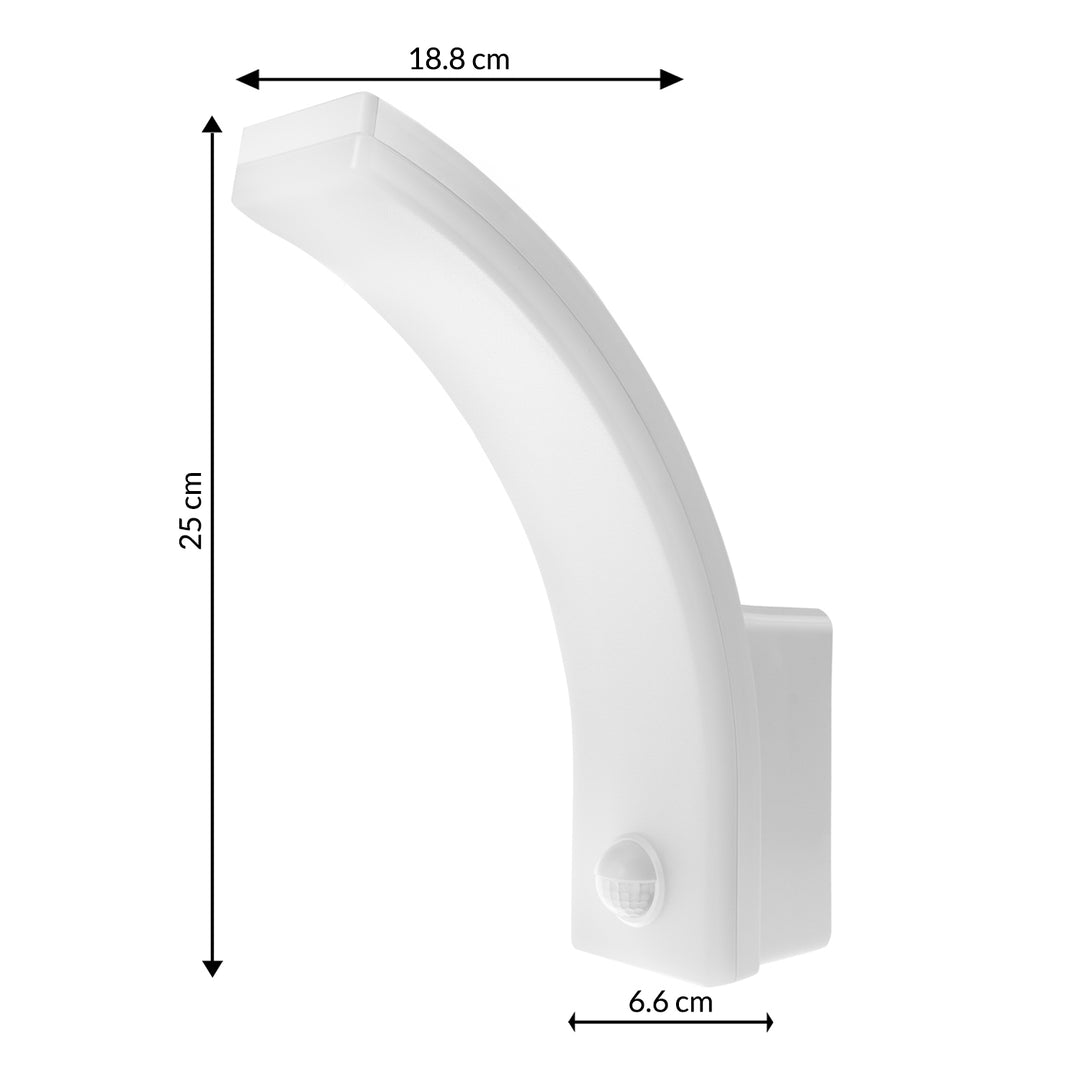 Maclean LED lampa so senzorom pohybu, PIR senzor pohybu, biela, 20W, IP65, 2000lm, neutrálna biela (4000K) MCE512 W, 4 kusy
