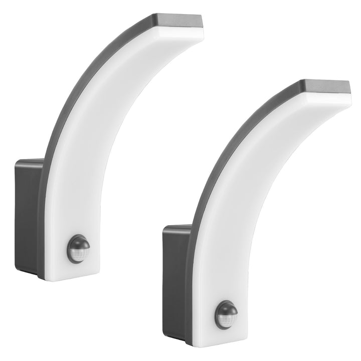 Maclean LED lampa so senzorom pohybu, PIR senzor pohybu, sivá, 20W, IP65, 2000lm, neutrálna biela (4000K) MCE512 GR, 2 ks