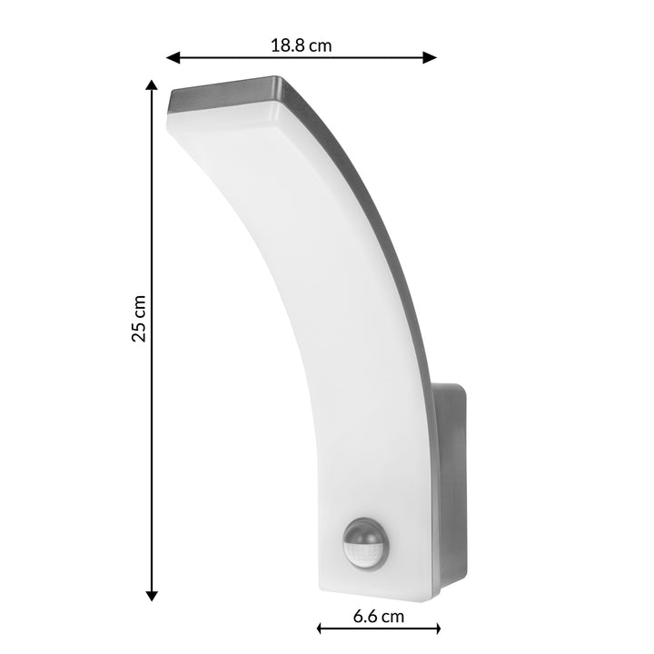 Maclean LED lampa so senzorom pohybu, PIR senzor pohybu, sivá, 20W, IP65, 2000lm, neutrálna biela (4000K) MCE512 GR, 4 kusy
