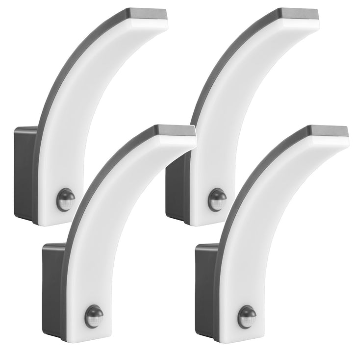 Maclean LED lampa so senzorom pohybu, PIR senzor pohybu, sivá, 20W, IP65, 2000lm, neutrálna biela (4000K) MCE512 GR, 4 kusy