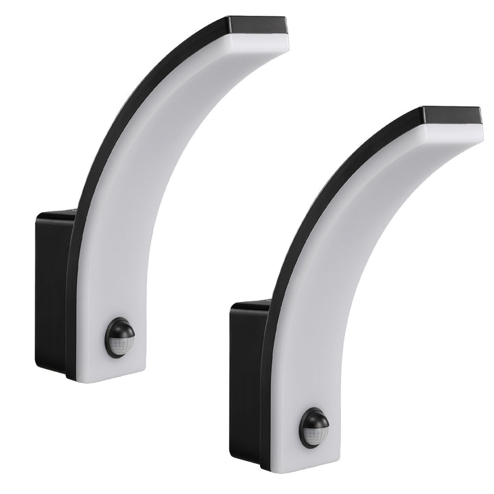 Maclean LED lampa so senzorom pohybu, PIR senzor pohybu, čierna, 20W, IP65, 2000lm, neutrálna biela (4000K) MCE512 B, 2 kusy