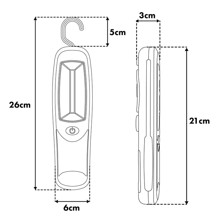 Dielenská lampa COB LED Maclean, magnet, háčik, MCE03, 3 kusy