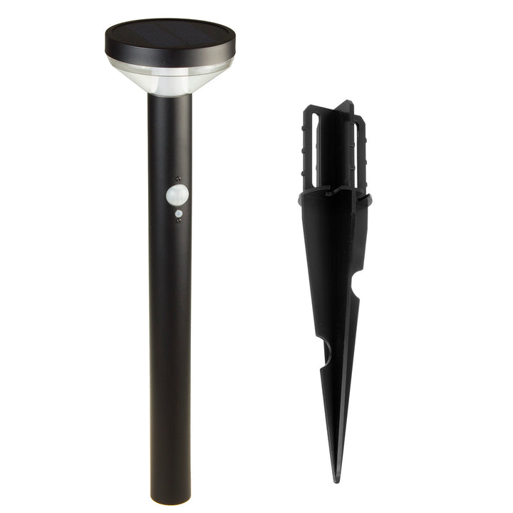 Solárne LED svetlo Maclean, so senzorom, 3 režimy, zástrčka, Li-ion 18650, IP44, 3,7 V, 1200 mAh, čierna, MCE465 B, 6 kusov