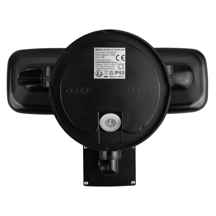 Nástenná LED lampa Maclean, s PIR senzorom, 20 W, 1500 lm, IP65, neutrálna biela 4000 K, čierna, MCE524 B