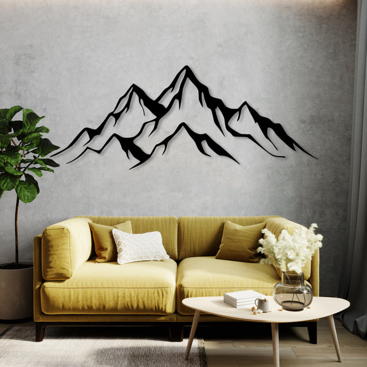 Aranžérsky obraz, 3D dekorácia na stenu, 3D obraz "Panoráma hôr" 200x68cm Čierna